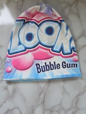 Bazooka Bubble Gum Comic Print Skull Cap 2-Sided Beanie NEW